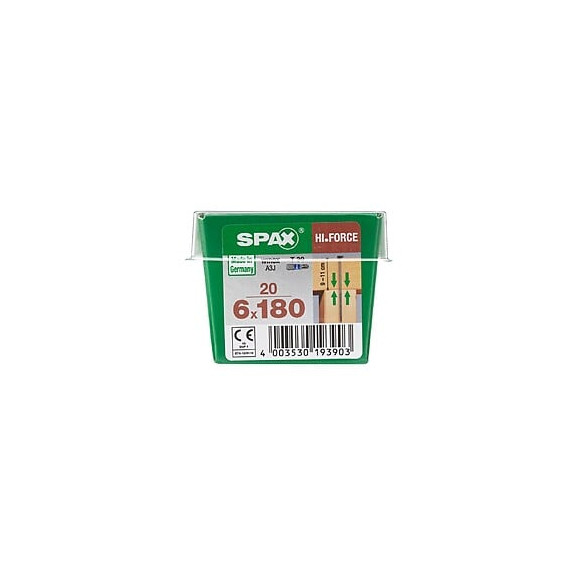 Lot De 20 Vis Acier Tête Fraisée Bombée Torx Spax, Diam.6 Mm X L.180 Mm