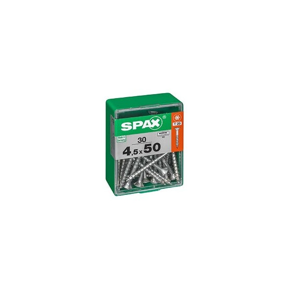 Lot De 30 Vis Acier Tête Autofraisée Plate Spax, Diam.4.5 Mm X L.50 Mm