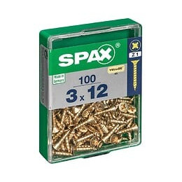 Lot De 100 Vis Acier Tête Fraisée Pozidriv Spax, Diam.3 Mm X L.12 Mm