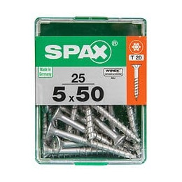 Lot De 25 Vis Acier Tête Autofraisée Plate Spax, Diam.5 Mm X L.50 Mm