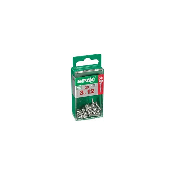 Lot De 30 Vis Acier Tête Cylindrique Bombée Spax, Diam.3 Mm X L.12 Mm