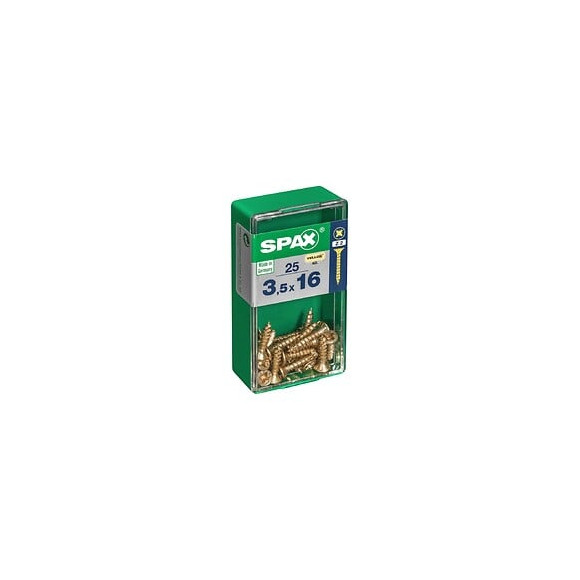 Lot De 25 Vis Acier Tête Fraisée Pozidriv Spax, Diam.3.5 Mm X L.16 Mm