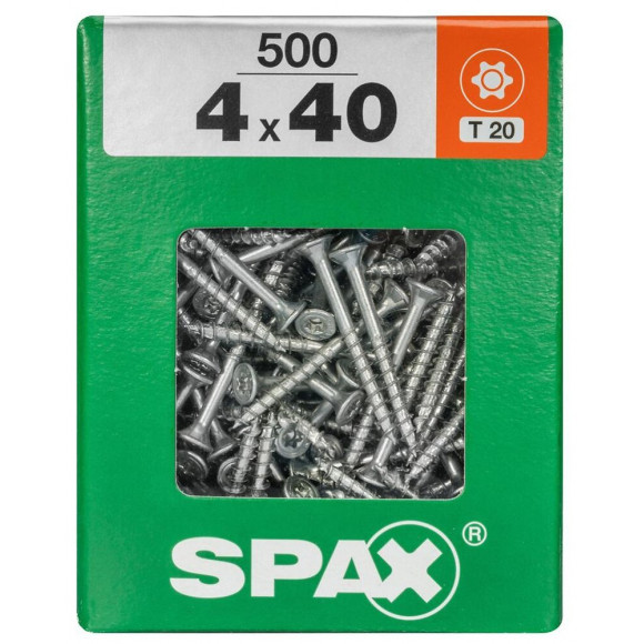 Lot De 500 Vis Acier Tête Fraisée Torx Spax, Diam.4 Mm X L.40 Mm