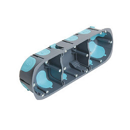 Boîte d'encastrement 3 postes multi-matériaux P.40mm