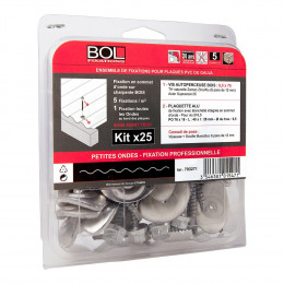 Fixation pour plaque petites ondes gavla ou PVC