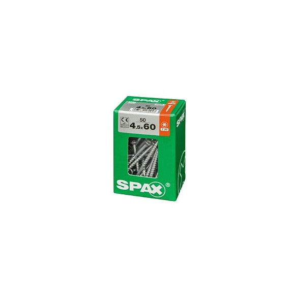 Lot De 50 Vis Acier Tête Fraisée Torx Spax, Diam.4.5 Mm X L.60 Mm