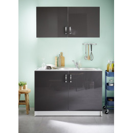 Meuble sous évier 120 gris 16mm soft close