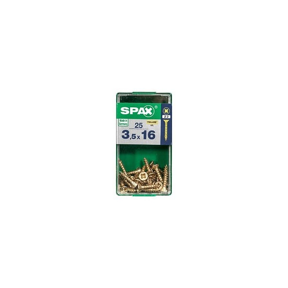Lot De 25 Vis Acier Tête Fraisée Pozidriv Spax, Diam.3.5 Mm X L.16 Mm