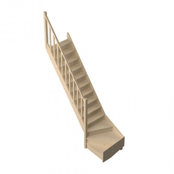 Escalier SOGEM 1/4 tournant bas gauche en sapin