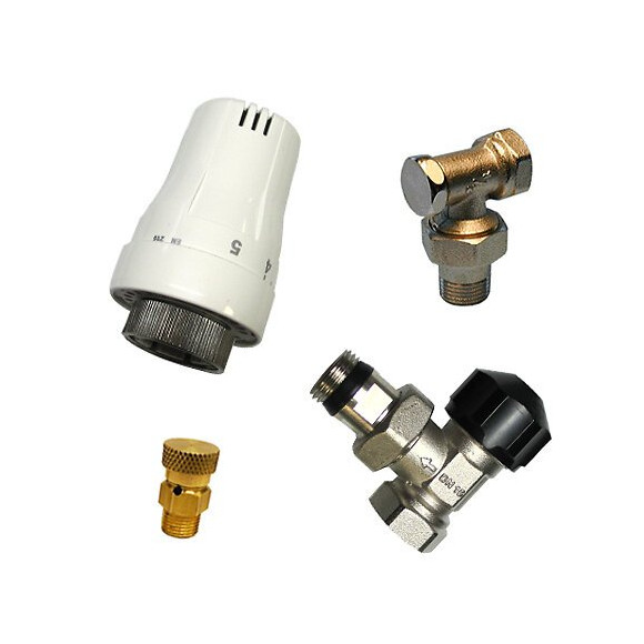 Kit radiateur robinet thermostatique équerre