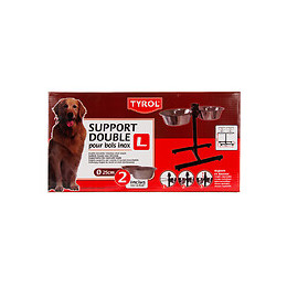 Support gamelle avec 2 bols inox