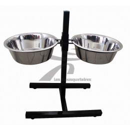 Support gamelle avec 2 bols inox