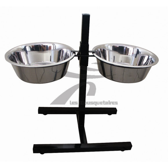 Support gamelle avec 2 bols inox