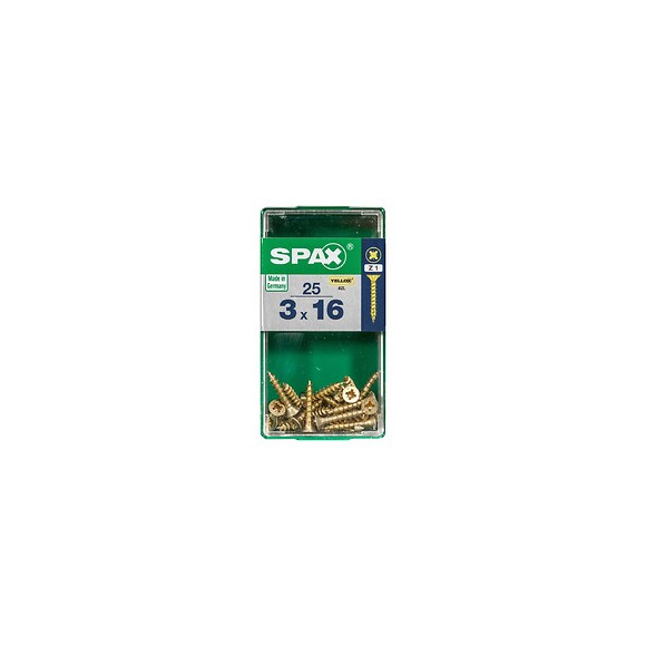 Lot De 25 Vis Acier Tête Fraisée Pozidriv Spax, Diam.3 Mm X L.16 Mm