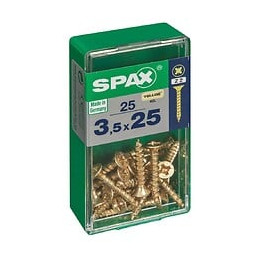 Lot De 25 Vis Acier Tête Fraisée Pozidriv Spax, Diam.3.5 Mm X L.25 Mm