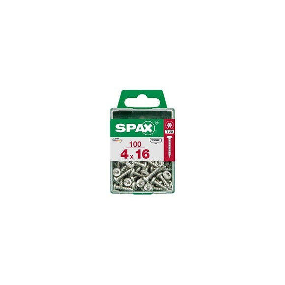 Lot De 100 Vis Acier Tête Ronde Pozidriv Spax, Diam.4 Mm X L.16 Mm