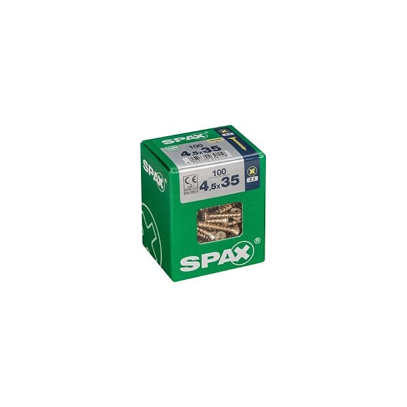 Lot De 100 Vis Acier Tête Fraisée Pozidriv Spax, Diam.4.5 Mm X L.35 Mm