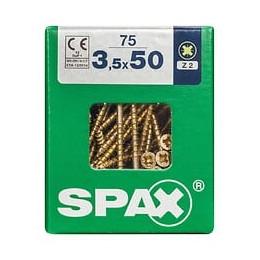Lot De 75 Vis Acier Tête Fraisée Pozidriv Spax, Diam.3.5 Mm X L.50 Mm