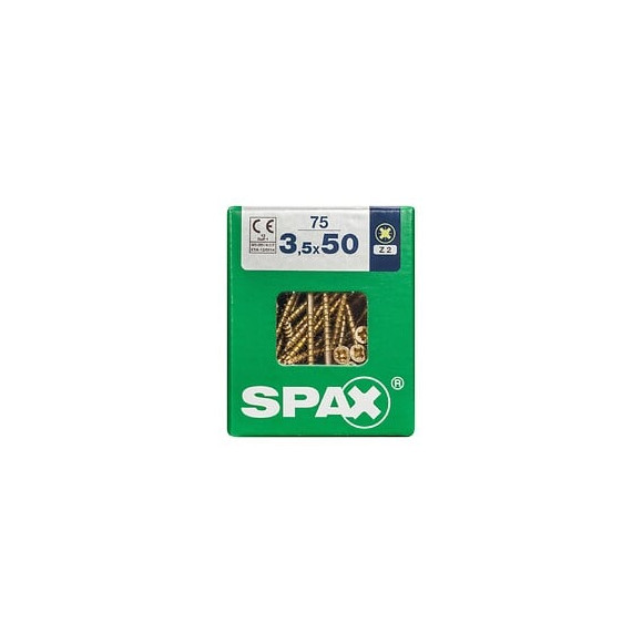 Lot De 75 Vis Acier Tête Fraisée Pozidriv Spax, Diam.3.5 Mm X L.50 Mm