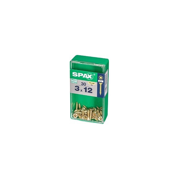 Lot De 30 Vis Acier Tête Fraisée Pozidriv Spax, Diam.3 Mm X L.12 Mm