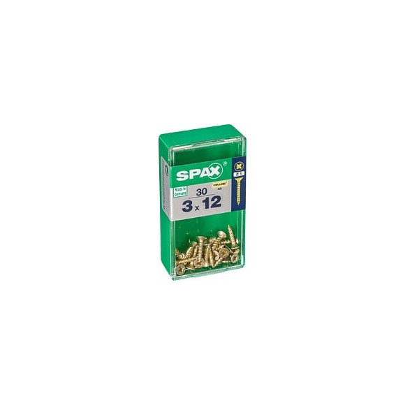 Lot De 30 Vis Acier Tête Fraisée Pozidriv Spax, Diam.3 Mm X L.12 Mm