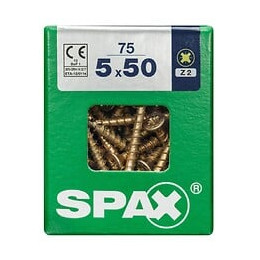 Lot De 75 Vis Acier Tête Fraisée Pozidriv Spax, Diam.5 Mm X L.50 Mm