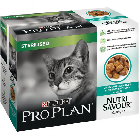 Sachet repas chat Sterilised - en gelée - 10x85g