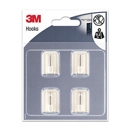 Crochet tringle à rideau blanc tige métal x4