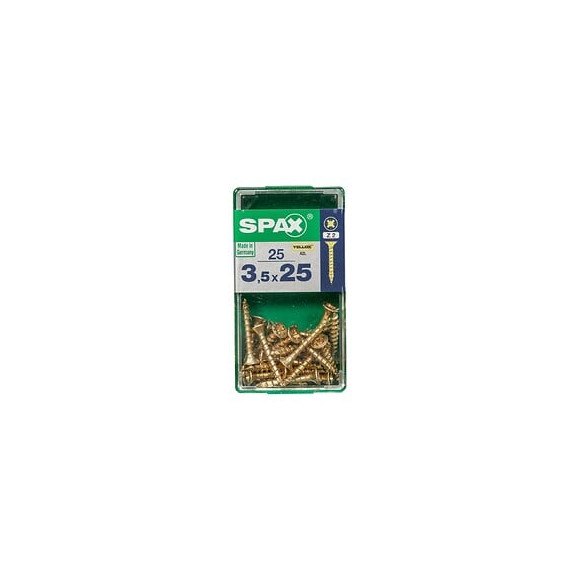 Lot De 25 Vis Acier Tête Fraisée Pozidriv Spax, Diam.3.5 Mm X L.25 Mm