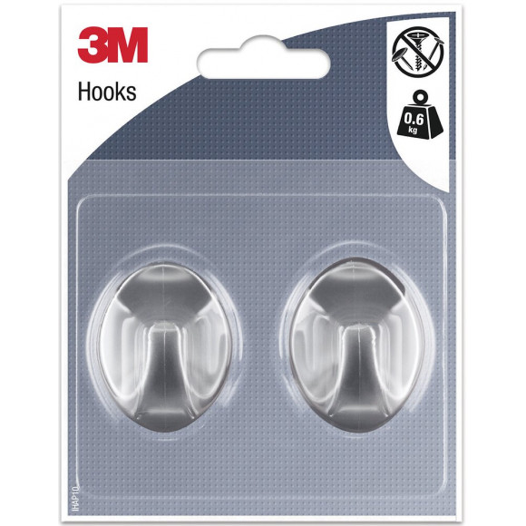 Crochet Ovale Gris Moyen Modèle x2