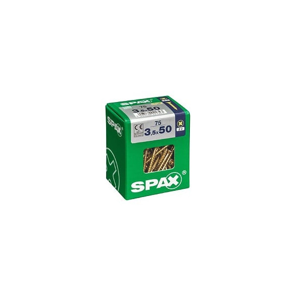 Lot De 75 Vis Acier Tête Fraisée Pozidriv Spax, Diam.3.5 Mm X L.50 Mm