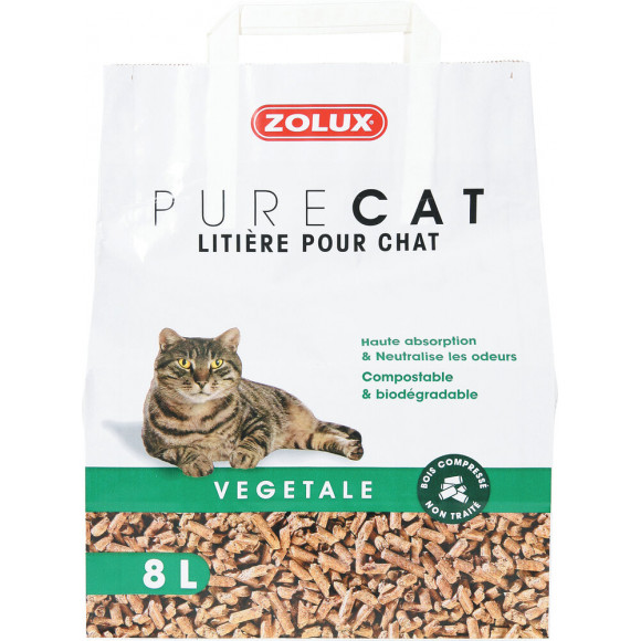 Litiére Purecat végétale naturelle 8l