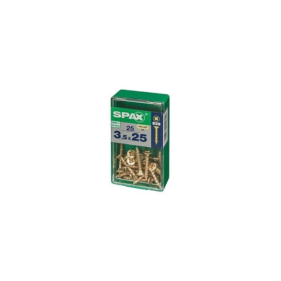 Lot De 25 Vis Acier Tête Fraisée Pozidriv Spax, Diam.3.5 Mm X L.25 Mm