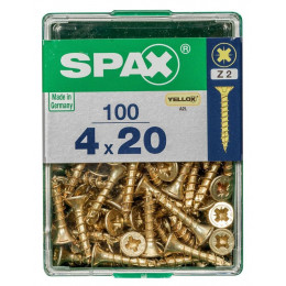 Lot De 100 Vis Acier Tête Fraisée Pozidriv Spax, Diam.4 Mm X L.20 Mm