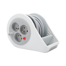 Mini-enrouleur domestique 7 mètres gris