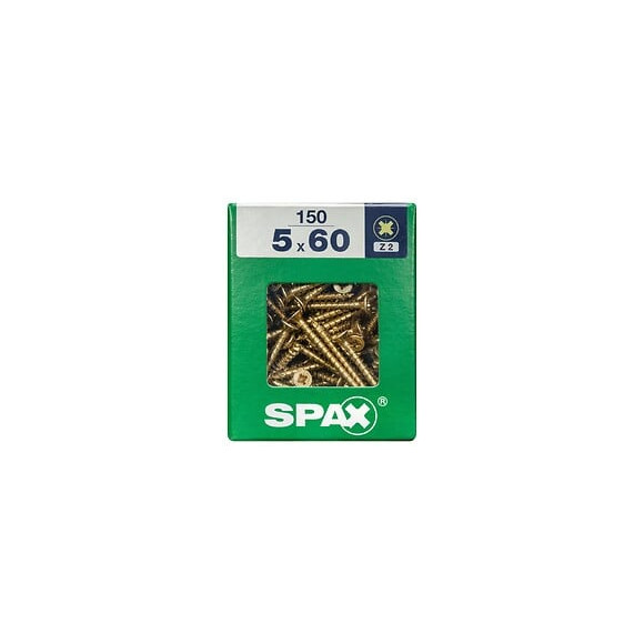 Lot De 150 Vis Acier Tête Fraisée Pozidriv Spax, Diam.5 Mm X L.60 Mm
