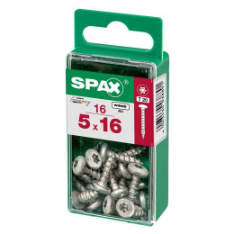 Lot De 16 Vis Acier Tête Ronde Torx Spax, Diam.5 Mm X L.16 Mm