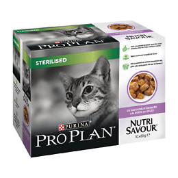 Sachets repas chat stérilisé Nutrisavour - Dinde en gelée - 10x85g