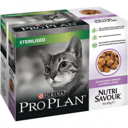 Sachets repas chat stérilisé Nutrisavour - Dinde en gelée - 10x85g