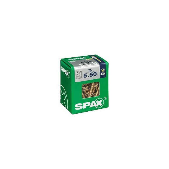 Lot De 75 Vis Acier Tête Fraisée Pozidriv Spax, Diam.5 Mm X L.50 Mm