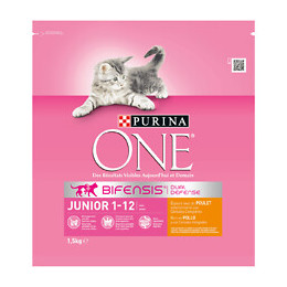 Croquettes chat Junior - Poulet et Céréales complètes - 1.5kg