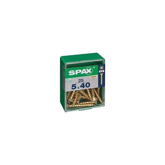 Lot De 25 Vis Acier Tête Fraisée Pozidriv Spax, Diam.5 Mm X L.40 Mm