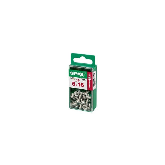 Lot De 16 Vis Acier Tête Ronde Torx Spax, Diam.5 Mm X L.16 Mm
