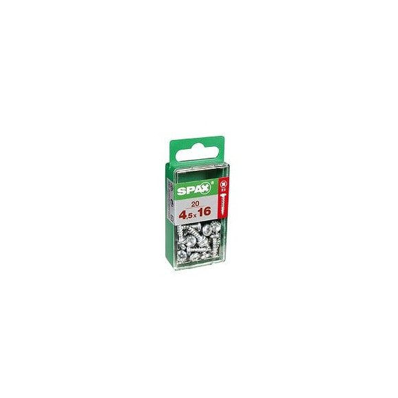 Lot De 20 Vis Acier Tête Ronde Torx Spax, Diam.4.5 Mm X L.16 Mm