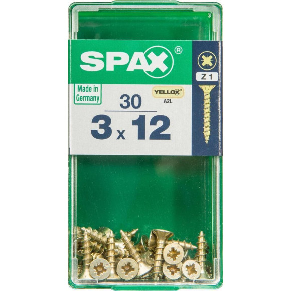 Lot De 30 Vis Acier Tête Fraisée Pozidriv Spax, Diam.3 Mm X L.12 Mm