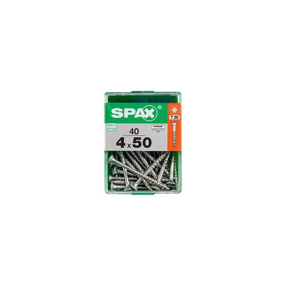 Lot De 40 Vis Acier Tête Autofraisée Plate Spax, Diam.4 Mm X L.50 Mm