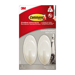 Crochet Plastique Blanc Nacré Moyen Modèle