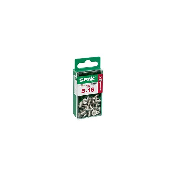 Lot De 16 Vis Acier Tête Ronde Torx Spax, Diam.5 Mm X L.16 Mm