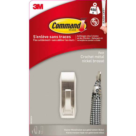 Crochet Métal Moderne Nickel Petit Modèle