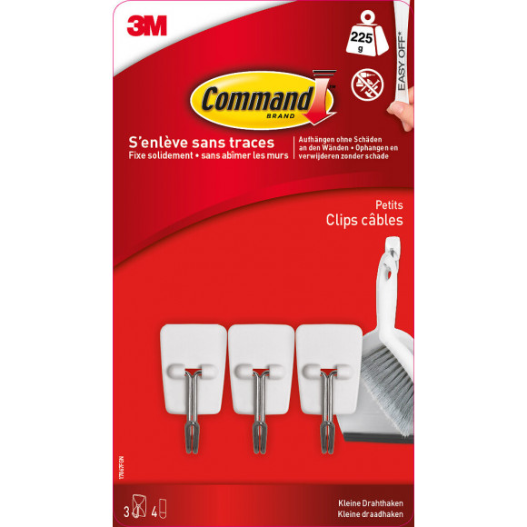 Crochet Plastique Pointe Métal Blanc Petit Modèle